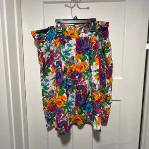 Wrapper Vintage Floral Skirt Multi Rayon Made in USA